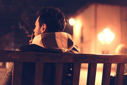 bench-man-person-night